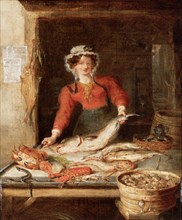 'The Fish Stall', c1830. Artist: William Kidd