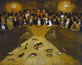 'Rat-Catching at the Blue Anchor Tavern, Bunhill Row, Finsbury', c1850. Artist: Unknown
