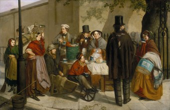 'A Coffee Stall' 1881. Artist: Charles Hunt