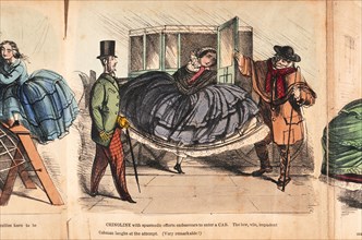 'Crinoline - its difficulties and dangers', c1860. Artist: Unknown