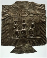 Plaque with the three Celtic mother-goddesses, Roman. Artist: Unknown