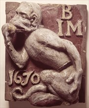 Ape and Apple Tavern sign, from London, 1670. Artist: Unknown