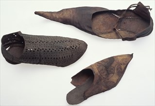Leather shoes, medieval. Artist: Unknown