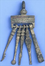 Roman set of implements for plucking hair and manicuring nails. Artist: Unknown