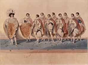 George IV in coronation robes, 1821. Artist: Edward Scriven
