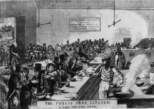 The north west public soup kitchen, Marylebone Road, London, 1858. Artist: C Wragg