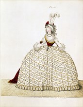 Woman in court dress, 1795. Artist: Unknown
