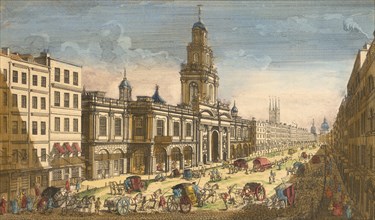 View of the Royal Exchange, London, 1751. Artist: Moithey Lainee