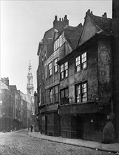 Old houses in Drury Lane, Camden, London. Artist: Unknown