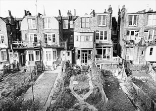 Back garden of houses on Muswell Hill Palace, Haringey, London, 1977. Artist: Unknown