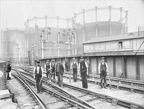Railway Maintenance gang, St Pancras, London. Artist: Galt