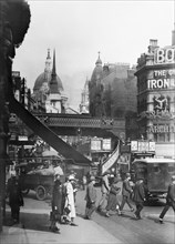 Traffic in Ludgate Circus, City of London, (c1910s?). Artist: Unknown