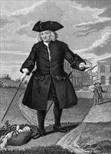 Thomas Coram outside the Foundling Hospital, London, (c1750?). Artist: Unknown