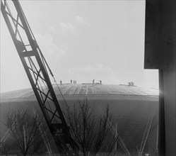 Construction workers on the roof of the Dome of Discovery, Festival of Britain, London, 1951. Artist: Henry Grant