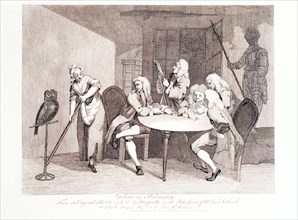 Debates on palmistry, 18th century. Artist: J Haynes