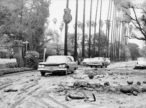 Flood damaged street, Los Angeles, California, USA, c1960. Artist: Unknown