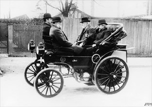 Gottlieb Daimler in an 1891 Canstatt Daimler, 1891. Artist: Unknown