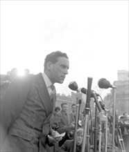 Jeremy Thorpe, Liberal MP, at a Boycott South African Goods Rally, London, 28 Feb 1960. Artist: Henry Grant