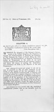 Act concerning royal succession, 1931. Artist: Unknown