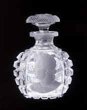 Diamond-cut scent bottle with sulphide representing the Prince Regent, c1800. Artist: Unknown