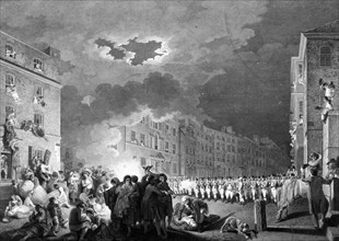 Riot in Broad Street, London, 1780, (1790). Artist: James Heath