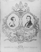 Portrait of Queen Victoria and Prince Albert designed for the Great Exhibition of 1851. Artist: Unknown