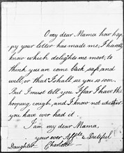A letter from Princess Charlotte to her mother, Queen Caroline, 1804. Artist: Princess Charlotte
