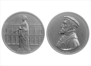 Bronze medallions of Queen Victoria and Sir Thomas Gresham, 1844. Artist: Unknown