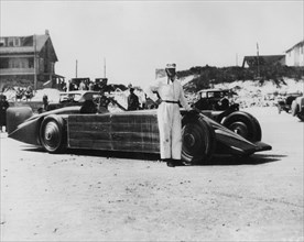 Henry Segrave with the Golden Arrow, Daytona Beach, Florida, USA, 1929. Artist: Unknown