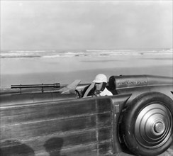 Henry Segrave driving the Golden Arrow, Daytona Beach, Florida, USA, 1929. Artist: Unknown