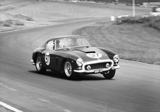 Mike Parkes driving a Ferrari, Brands Hatch, Kent, 1961. Artist: Unknown