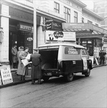 1958 Bedford CA van delivering the Evening Standard, London, 1958. Artist: Unknown