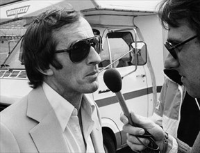 Jackie Stewart being interviewed, 1980. Artist: Unknown