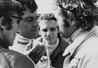 Mauro Forghieri, Alex Soler-Roig, Niki Lauda and Jocken Mass at Zandvoort, (1972?). Artist: Unknown