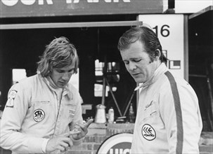 James Hunt with Charles Lucas, c1970. Artist: Unknown