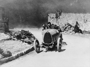 Louis Chiron driving a Bugatti at the Castellane Hill Climb, Provence, France, 1925. Artist: Unknown