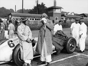 Von Brauchitsch with a 3 litre Mercedes Benz at the Donington Grand Prix, 1938. Artist: Unknown