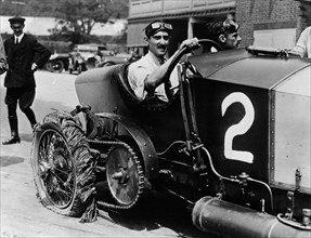 Louis Zborowski at the wheel of Chitty Bang Bang I, Brooklands,1922. Artist: Unknown