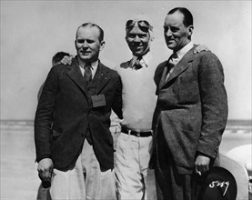 Malcolm Campbell, Frank Lockhart, Ray Keech (right to left) at Daytona, Florida, 1928. Artist: Unknown