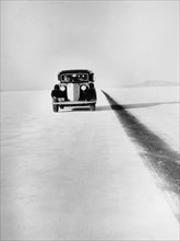 A Ford Lincoln on the Bonneville Salt Flats, Utah, 1935