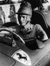 Peter Collins in a Ferrari, c1956. Artist: Unknown