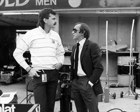 Gordon Murray (on the left) with Jackie Stewart, July 1984. Artist: Unknown