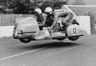 Sidecar TT race, Isle of Man, 1970. Artist: Unknown