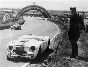 Crashed Cunningham C2-R, Le Mans, France, 1951. Artist: Unknown