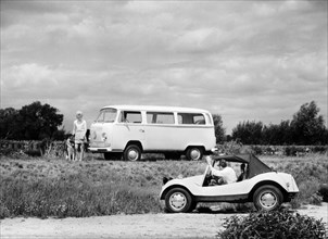 1971 VW camper van and Beach Buggy, (c1971?). Artist: Unknown