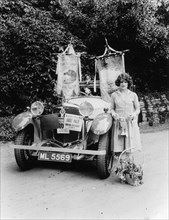 A woman and her prize winning Ballot car, Bournemouth, Dorset, 1928. Artist: Unknown
