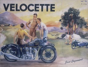 Poster advertising Velocette motor bikes, 1936. Artist: Unknown