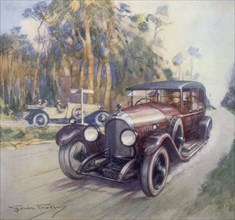 Poster advertising Bentley cars, 1927. Artist: Gordon Crosby