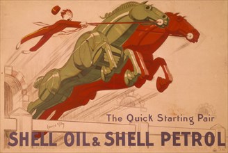 Poster advertising Shell oil and petrol. Artist: Unknown