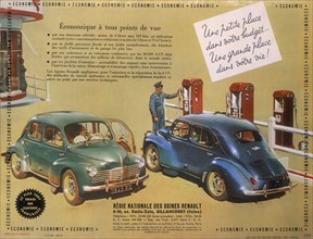 Poster advertising a Renault 4CV, 1949. Artist: Unknown
